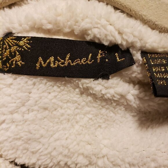 Michael F. plaid vest faux fur size L - Picture 6 of 9